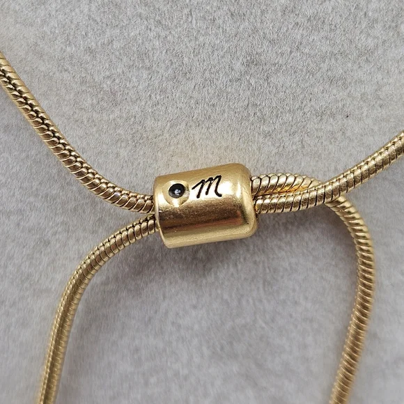 Madewell Gold Plated Brass Adjustable Ring Choker Necklace - Picture 7 of 8